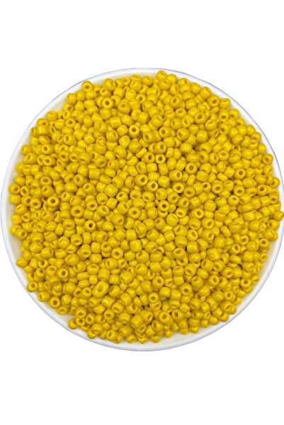 Hedef Bijuteri خرز رملي زجاجي غير لامع بلون الخردل 50 جرام - لصنع المجوهرات (...