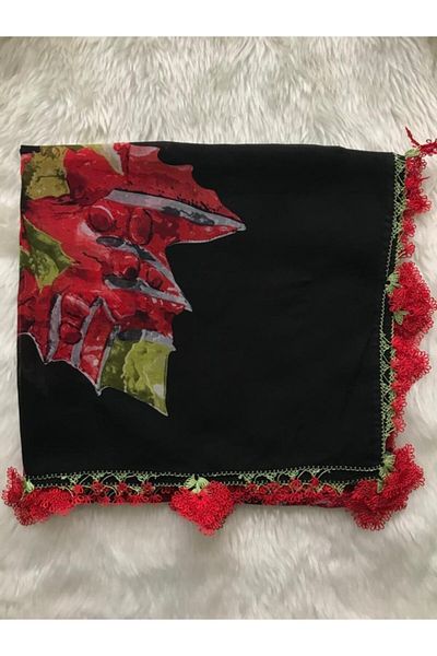 Beykan Tülbrnt Scarf Writing Needle Lace