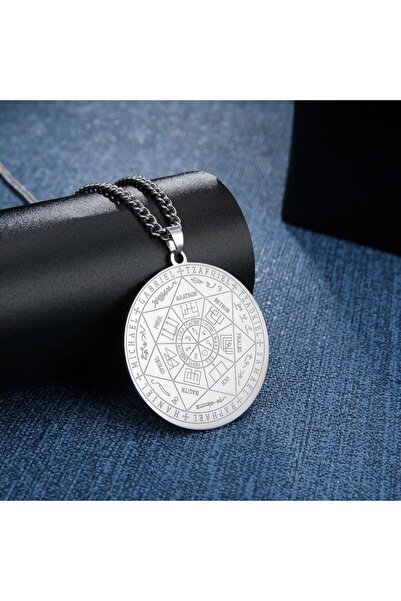 Viking Mührü Süleyman Yedi Başmelek St Michael 316l Erkek Çelik Kolye