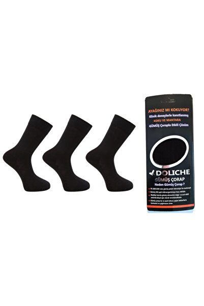 Doliche Kadın 3 Çift-Diyabetik Patentli Gümüş İplikli Çorabı
