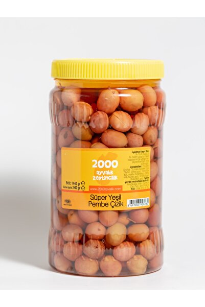 2000 AYVALIK ZEYTİNCİLİK Süper Yeşil Pembe Çizik 940 gr