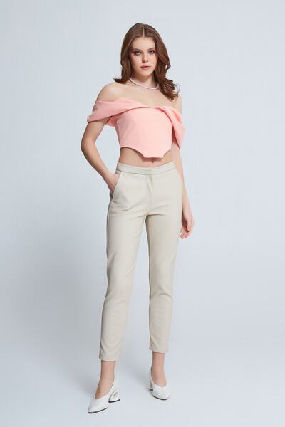 BERFUĞ KIRAN Deri Cigarette Pantolon