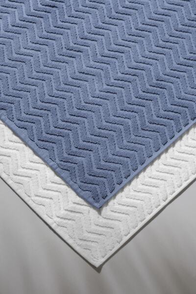 COTTONMANIA Тафта X Килимче за баня Sky - Изключително меко, модерно 100% памук 50x75см. Комплект кърпи за крака / постелки за баня