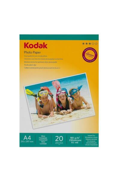 Kodak Glossy,parlak A4 180gr/m² Fotoğraf Kağıdı 20 Yaprak