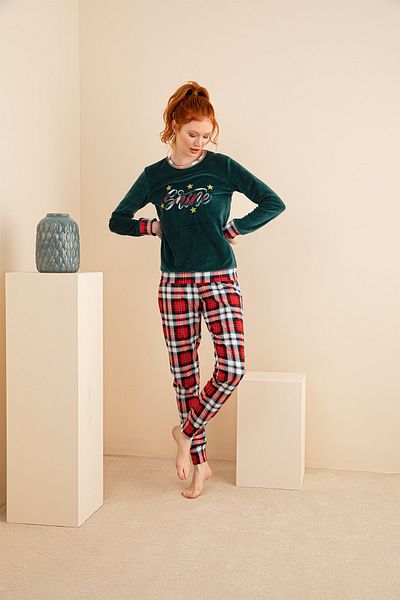 Sevim 13186 Women's Embroidered Pajama Set