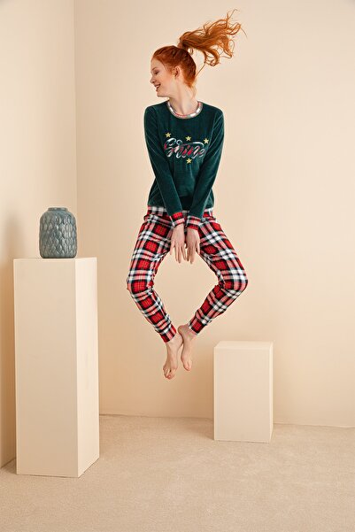 Sevim 13186 Kadın Nakışlı Pijama Takım