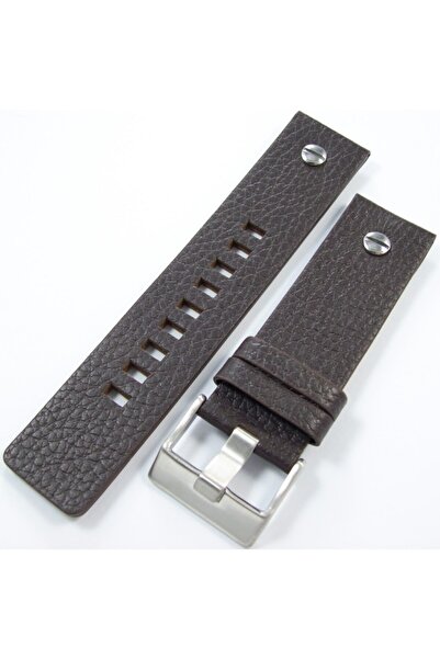 Ezgi Elektronik Vidalı 24mm Kahverengi Deri Saat Kayışı Diesel Model Saat Kor...