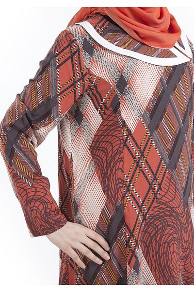 Reis Cotton Viscose Collar Hijab Dress