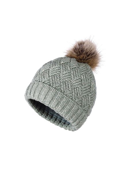 Fonem Women's Pompom Fussel Beret Fo 2589 Green