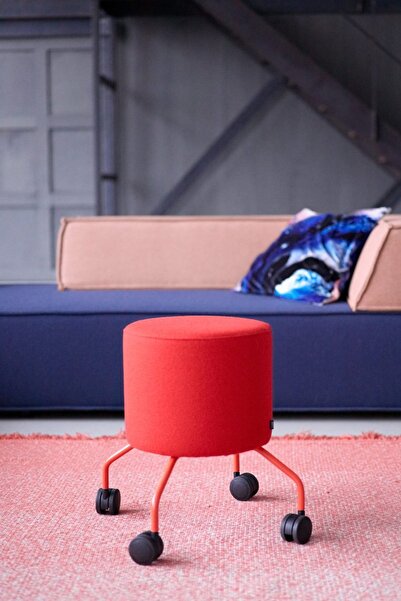 Modabilya Octopus Tekerlekli Kırmızı Puf