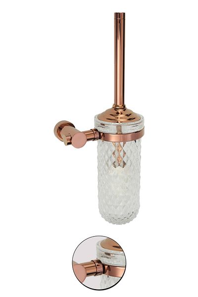 Maya Utopic Pvd Rose Mounted Toilet Brush Frosted Glass 100% Brass