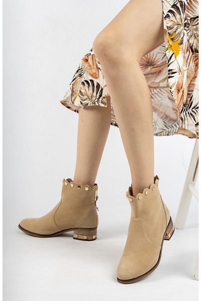 PASSAGE SHOES 5031 Γυναικείες μπότες από γνήσιο δέρμα καστόρι