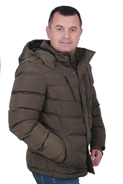 FBI Palton pentru bărbați cu fermoar cu glugă din puf de gâscă 94018