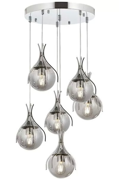 Avonni Avonnı Av-60161-6kt Krom Kaplama Modern Avize E27 Metal Cam 50cm
