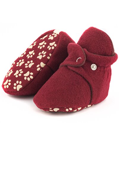 mayaco Kaydırmaz Taban Bordo Bebek Patiği, Organik Pamuk Astarlı,0-30 Ay,yeni...