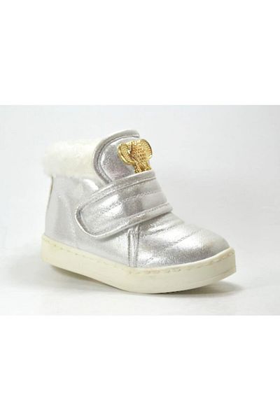 Bayrak Pl.42 Silver Feather Velcro Orthopedic Baby Girl Boots