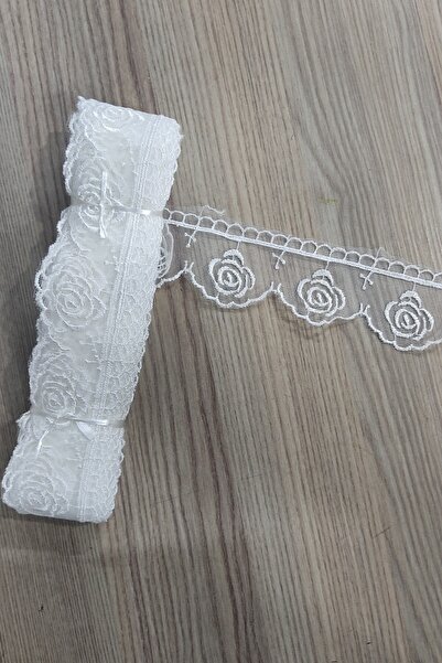 DUAYEN Tül Üzeri Işleme Mihenk Desen 1 Metrelik Parça