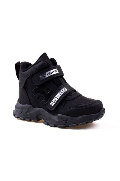 m2s Unisex 31-35 Λαστιχένια σόλα Velcro Μαύρα Παιδικά Μποτάκια