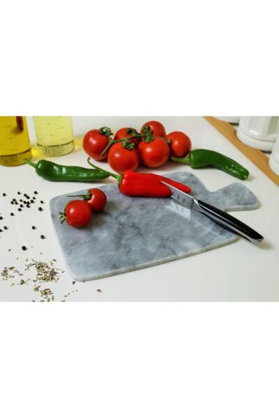 VENTO HOME لوح تقطيع رخام مستطيل باللون الرمادي الفاتح من ليما