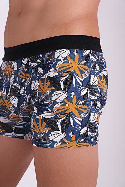 Dagi Siyah - Hardal D5412 Compact Çiçek Desenli Boxer