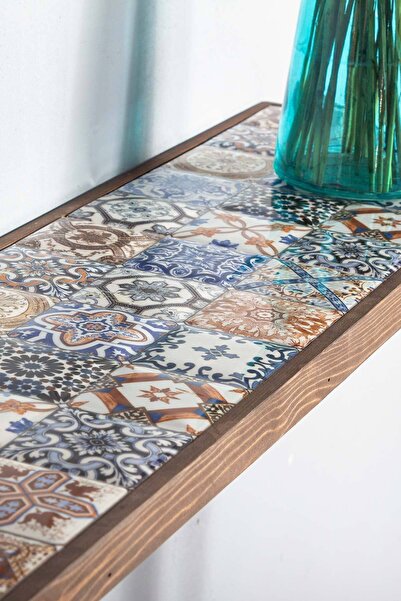 bluecape Kopya - Esperanza Dresuar Ceviz 92x20cm Doğal Masif Ayaklı Raf Salon Mutfak Antre Hol Koridor