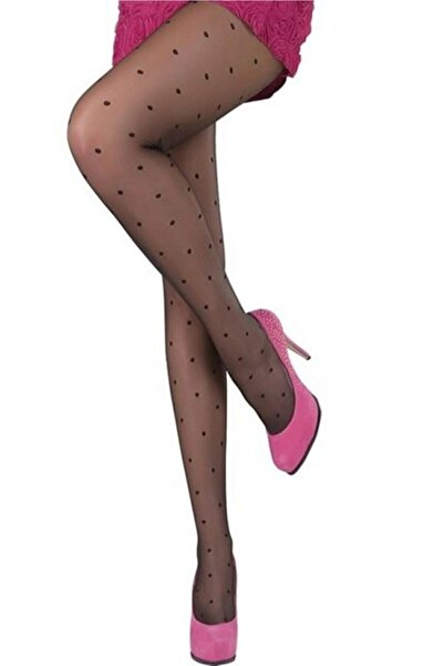 DAYMOD ÇORAP جوارب طويلة سوداء منقطة