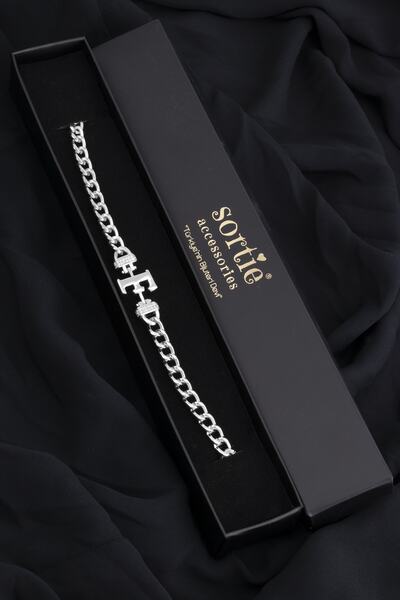 Sortie Aksesuar Zirkon Taşlı Tasarım Harf Bileklik F