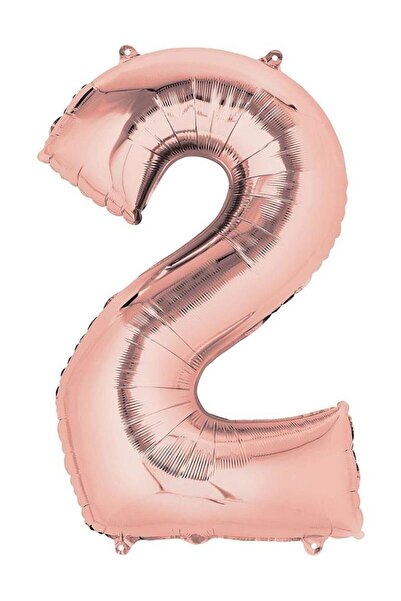 Parti dolabı 100 Cm Rose Gold Bakır Büyük Folyo 2 Rakam Balon 40inc