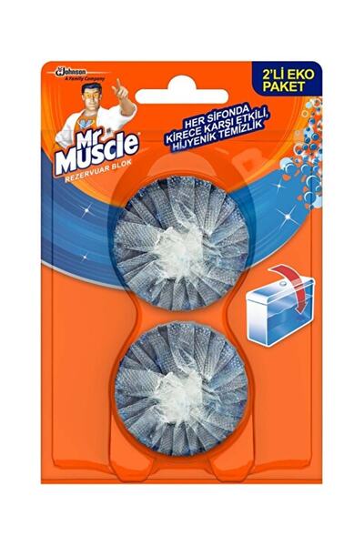 Mr. Muscle Rezervuar Blok Tuvalet Temizleyici Mavi Su 2'li Paket 2x48 gr