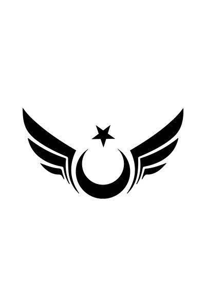 modecal Kanatlı Ay Yıldız Sticker Oto Araba Sticker Cam Sticker 15 X 8 Cm