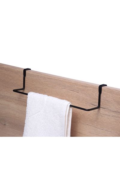 SUNTEL BANYO MUTFAK AKSESUARLARI Μαύρη κρεμάστρα πόρτας ντουλαπιού - Συσκευή για πετσέτες - Organizer μπάνιου - Σχεδιασμός Snap
