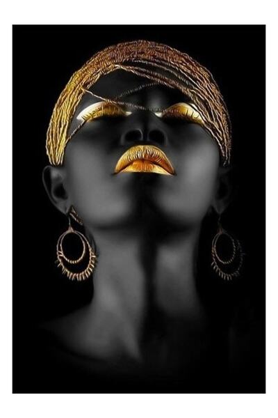 Genel Markalar Wooden Factory Tooall Afrikalı Kadın 60x90 Cm Yaylera Dekorati...