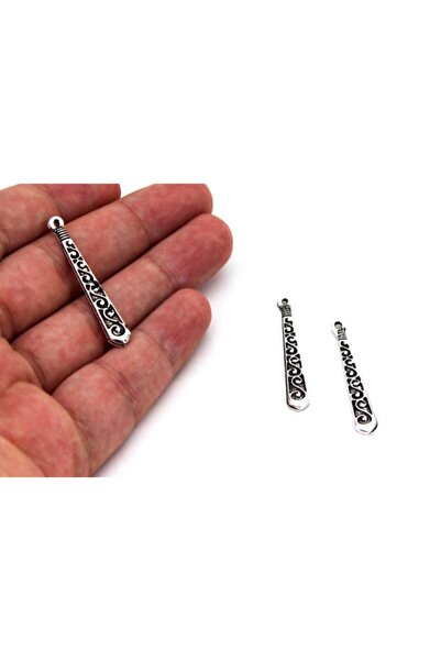 yfhobi 4 Adet - 6x40 Mm Desenli, Metal Uç, Sallantı, Takı Malzemesi, Boyalı G...