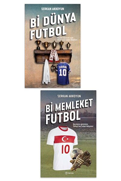 Teras Kitap Serkan Akkoyun 2 Kitap Takım - Bi Dünya Futbol - Bi Memleket Futbol
