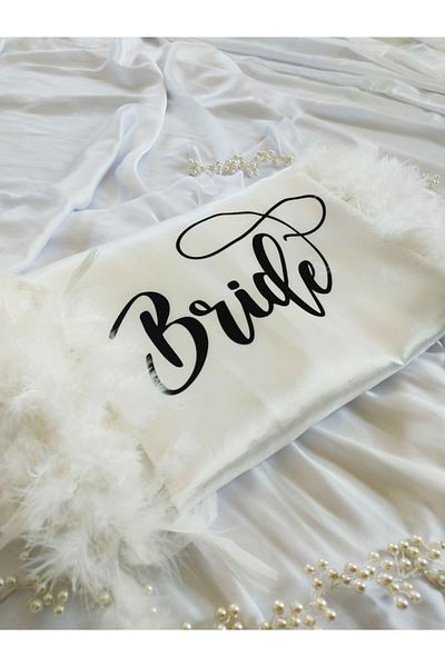 Lasilla Bride, Bridal Morning Gown Sleeves Feathered