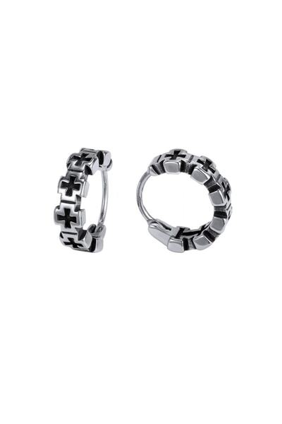 northstarshop Special Design Ring Snap-on 316l Biker Steel Earrings (pair)