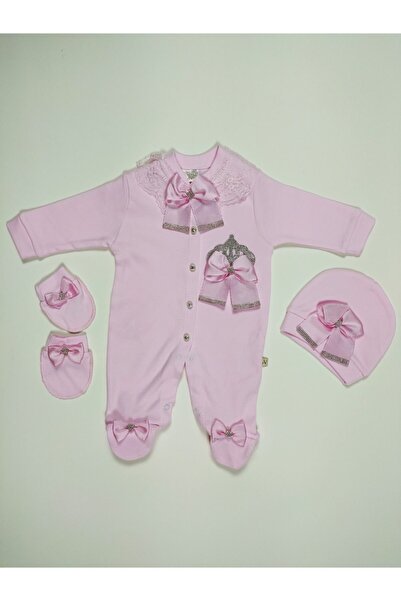 Güven Bebek Kraliçe Taçlı 3 Parça Tulum Seti