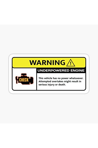 TSC Engine Fault Warning Label Sticker 2 Pieces 14cm