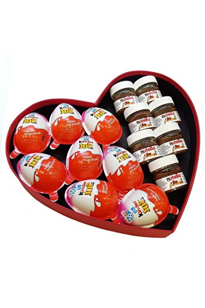MADNEESHALİL Sevgili-ask Özel Kalp Kutu Içinde Mini Nutella Kinder Joy Hediye...