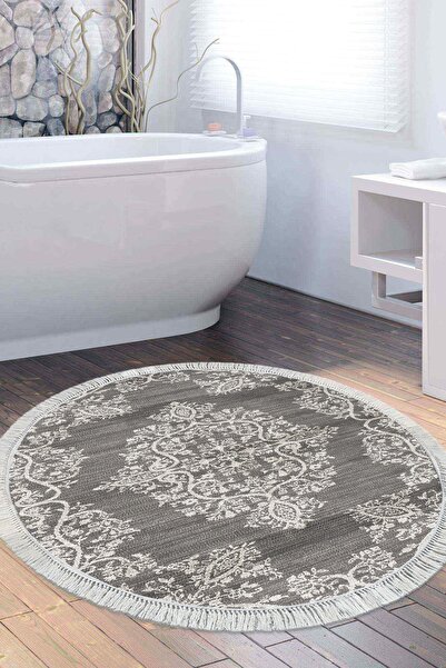 Alanur Home Eko Trend Djt Banyo Paspası Yıkanabilir Kaymaz Taban 762 Yuvarlak...