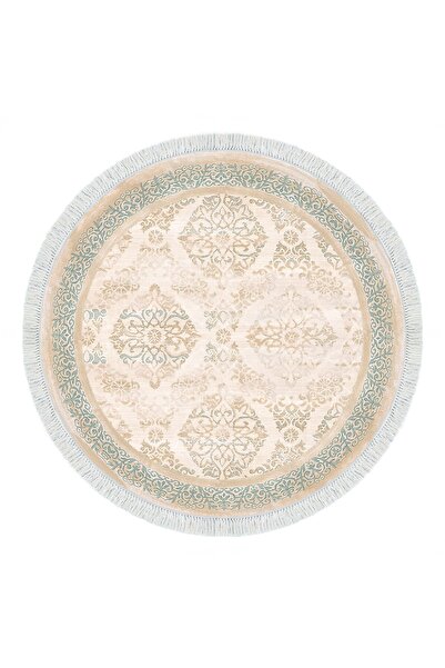 Alanur Home Eko Trend Djt Banyo Paspası Yıkanabilir Kaymaz Taban 1376 Yuvarlak Klasik Açık Turkuaz