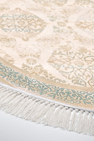 Alanur Home Eko Trend Djt Banyo Paspası Yıkanabilir Kaymaz Taban 1376 Yuvarlak Klasik Açık Turkuaz