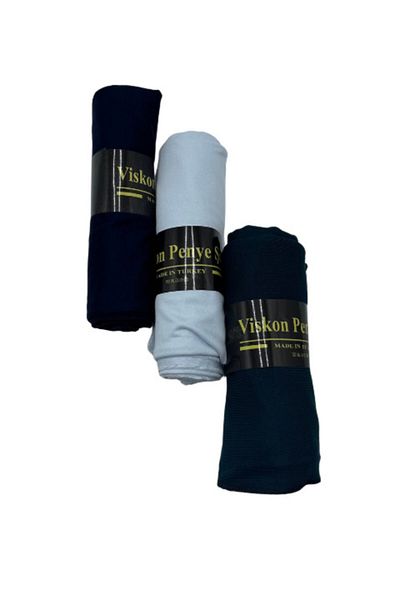 nazipek Set de 3 șaluri din bumbac pieptănat 200x75