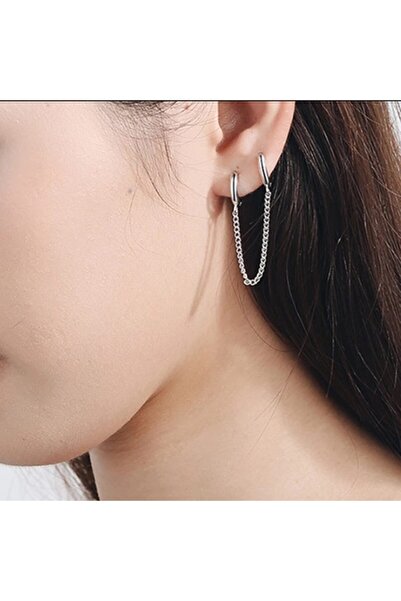 TakıConcept Ikili Zincirli Halka Küpe