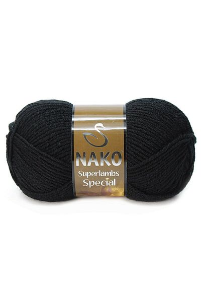 NAKO 5 Pieces Superlambs Special 217 Black Color Hand Knitting Lanyard