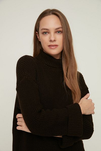 Trendyol Modest Sweater - Brown - Relaxed fit