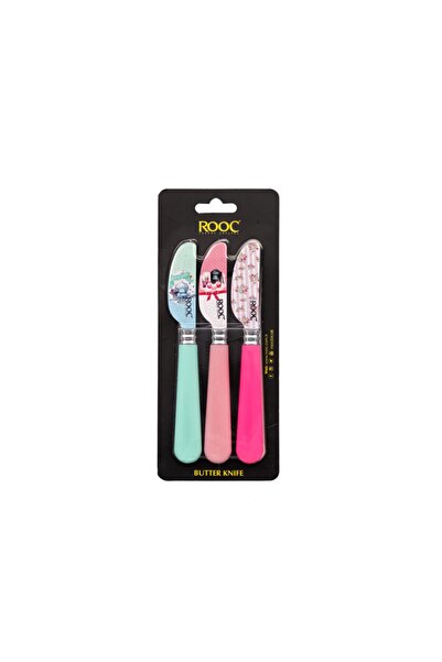 Rooc Tereyağı Sürme Bıçağı Mix Renk Ve Desen 3 (PARÇA) Bıçak