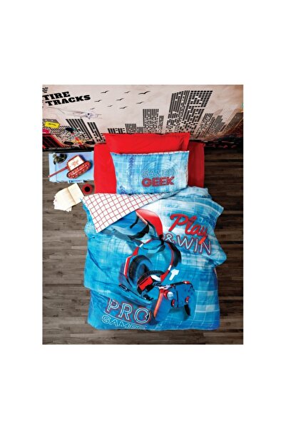 Cotton Box Girls Boys Game Blue Duvet Cover Set Ftt Single