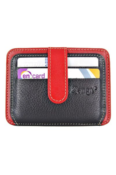 Zenga Men's Red Leather Wallet Portable Card Holder Z024
