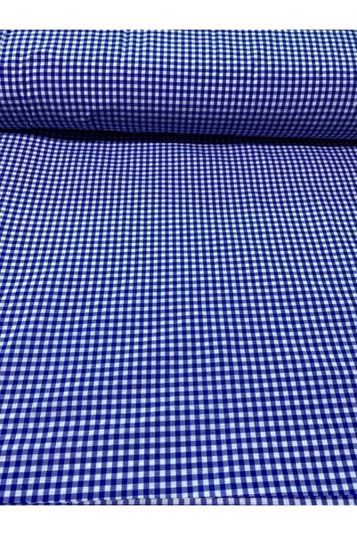 Pötikare Zefir Kumaş Saks Mavi Desen